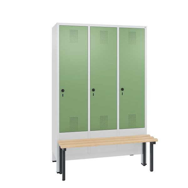 C+P Spind Evolo, 3 Abteile, H1850xB1200xT815 mm, Grau/Resedagrün, 48030-32 S10355