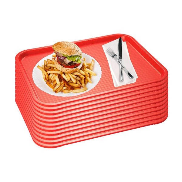 APS Fast Food Tablett, Serviertablett, 41 x 30,5 cm, rot, VE: 10er-Set, 67544