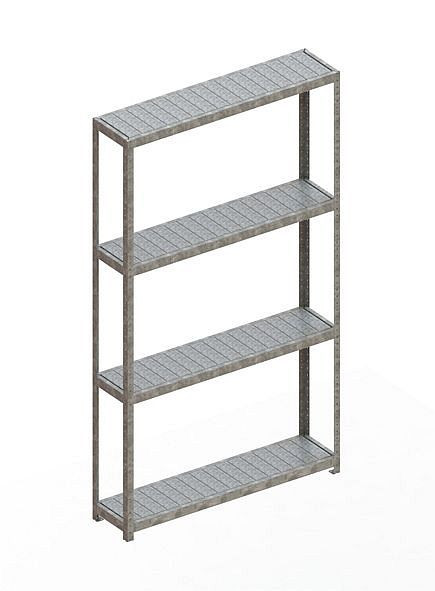 Meta SPEED - RACK Regal 2970x1700x400 mm mit Stahlpaneelen, verzinkt, Bodenanzahl: 4, 20087018