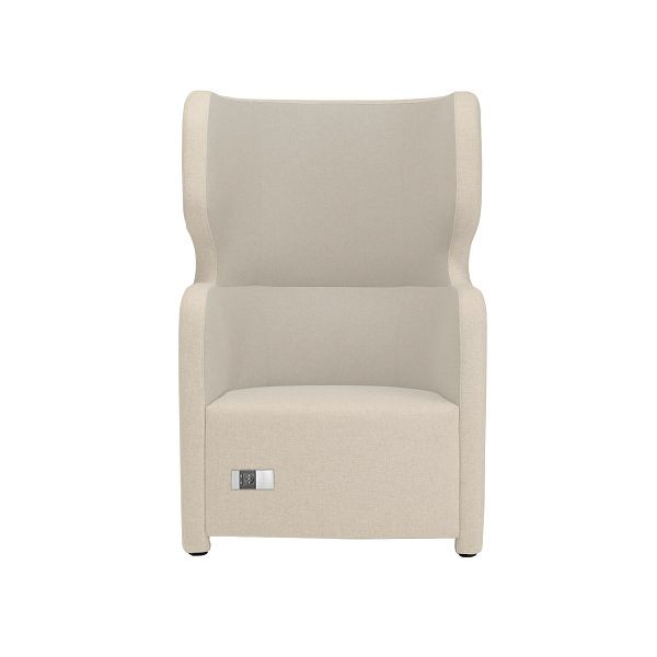 Bisley Sessel Vivo, Einsitzer, Hohe Rückenlehne, 2 Steckdosen und 2 USB Anschlüsse, NE0532 creme, VIVH1P.NE0532