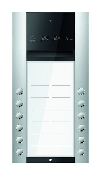 TCS Türkontrollsystem PES PRO Audio Außenstation 12T 2Saplten AP EN silber, ASA120212-0010