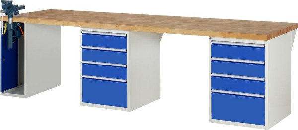 RAU Werkbank Serie 7000 - Modell 7510-9, B3000 x T900 x H890 mm, Systemunterbau B3000 x T850 x H850 mm, 03-7510A9-309B4M.11
