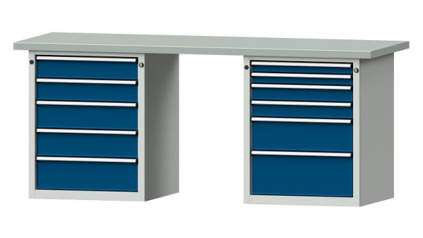 ANKE Werkbänke Kombiwerkbank, Modell 841 V, 2000 x 700 x 840 mm, RAL 7035/5010, ZBP 40 mm, 415.124
