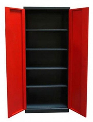 ADB Stahlschrank L, Maße (B x H x T): 780 x 1920 x 380 mm, Farbe: Korpus (lichtgrau, RAL 7016) Front (feuerrot, RAL 3000), 40894