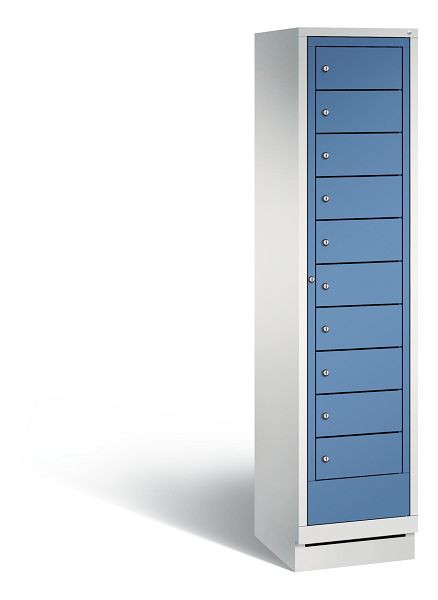 C+P Wäsche-Ausgabeschrank Evolo, 1 Abteil, H1800xB420xT500 mm, Grau/Fernblau, 48160-110 S10002