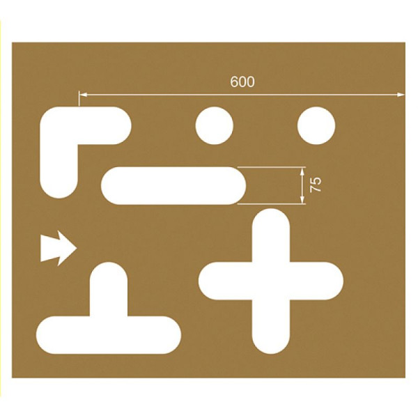 Stein HGS Spritzschablonen für Bodenmarkierung, Satz 8 (Stellplatzmarkierung), Inhalt 12 Schablonen, 90.3306-08