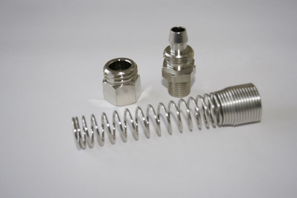 ELMAG Drehbarer Anschluß für PU-Schlauch, AG 1/4' / S 8x12 mit Knickschutzfeder, 42492