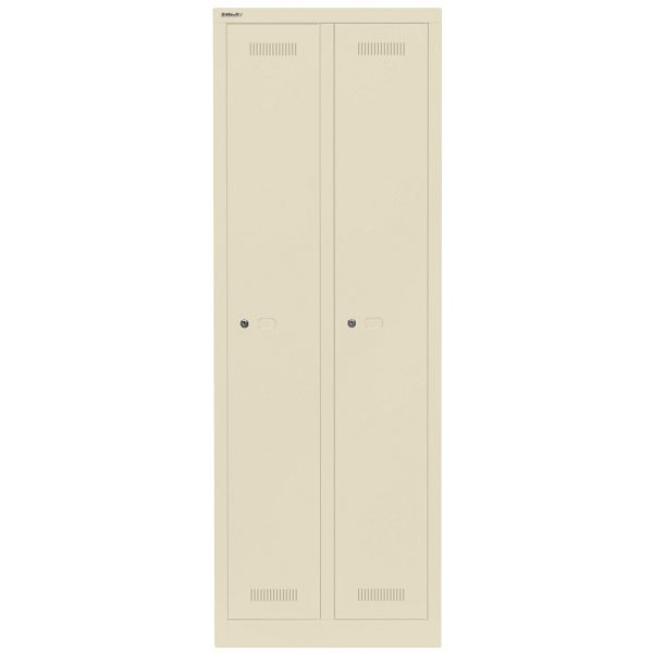 Bisley Garderobenschrank Monobloc™, 2 Abteile je 1 Fach, 669 hellelfenbein, ML06D1669