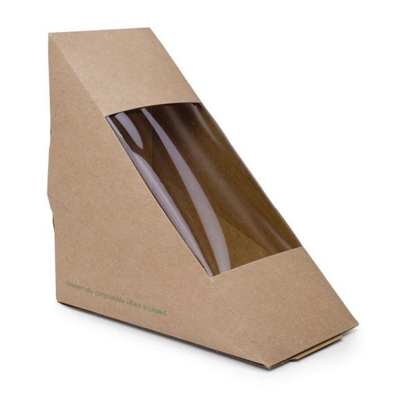 Vegware Kompostierbare Pappboxen für Sandwichecken, VE: 500 Stück, DW624