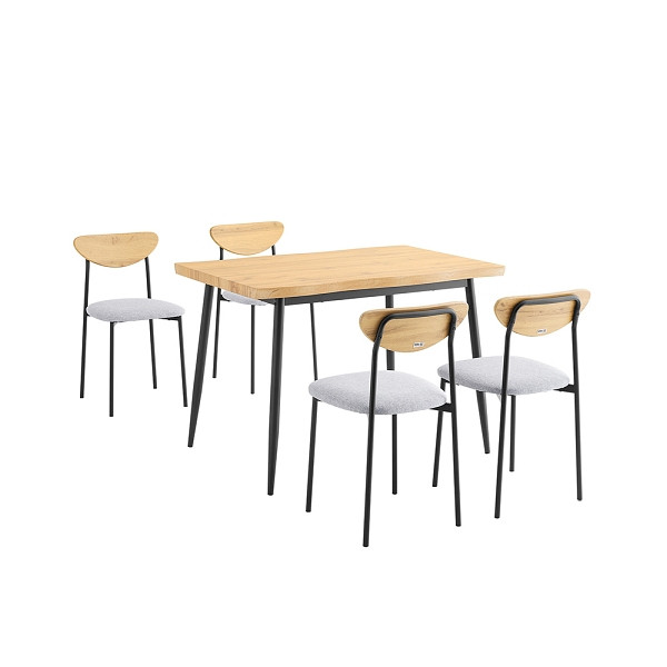 SoBuy Essgruppe Esstisch Set 5-teilig Bartisch mit 4 Stühlen, Komfortable Stühle mit Schaumstoffbezug Kleiner Esstisch, Ideal für kompakte Räume, OGT52-N
