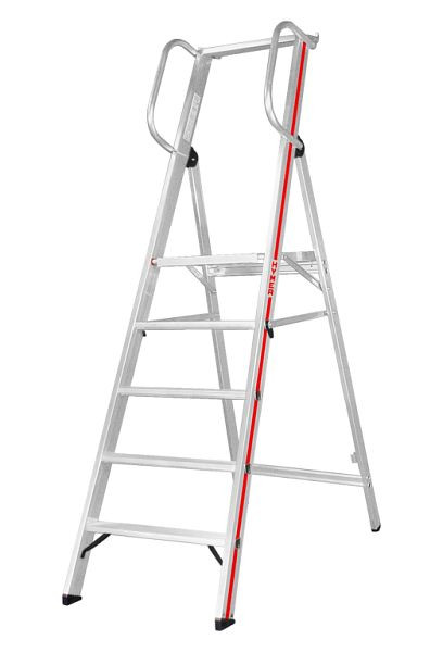 HYMER Plattformleiter mit Handlauf, 5 Stufen, Standhöhe 1,15 m, 808005