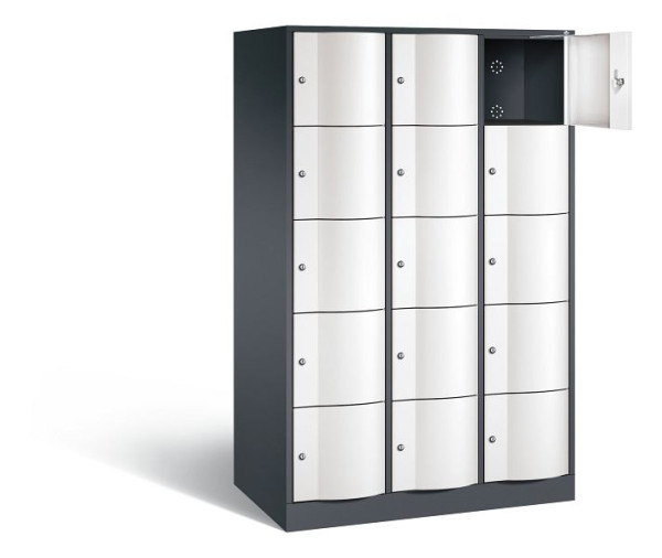 C+P XL-Schließfachschrank Resisto, H1950xB1148xT640mm, Farbe: Schwarzgrau / Verkehrsweiß, 8570-373 S10174