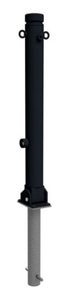 Schake Stilpoller Typ 482FUHB -umlegbar- mit Dreikantverschluß, zum Einbetonieren, Ø 82mm, mit Zierkopf, beschichtet DB 703, mit 2 Öse, 482FUHB+2