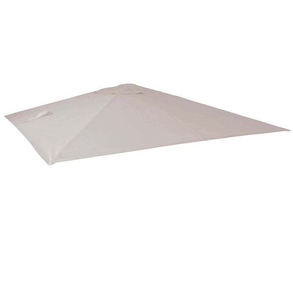 Mendler Ersatz-Bezug für Luxus-Ampelschirm HWC-A96, Sonnenschirmbezug Ersatzbezug, 3x3m (Ø4,24m) Polyester 2,7kg, creme-grau, 76877