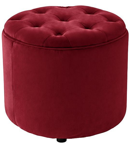 CLP Sitzhocker Pantin Samt, rot, 312647, 4251756406363