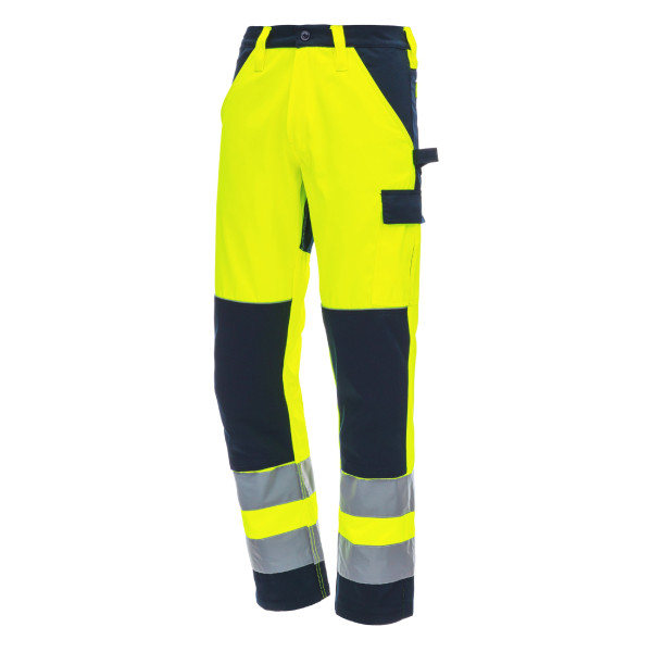 NITRAS MOTION TEX VIZ, Warnschutz - Arbeitshose, Bundhose, Größe: 44, Farbe: neongelb/marineblau, VE: 10 Stück, 7571-4021-44