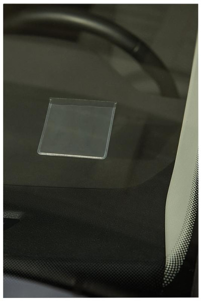 Eichner Selbstklebetasche für Vignette aus transparenter Folie, Maße offen: 55 x 57 mm, VE: 10 Bogen à 10 Stück, VE: 100 Stück, 9218-04053