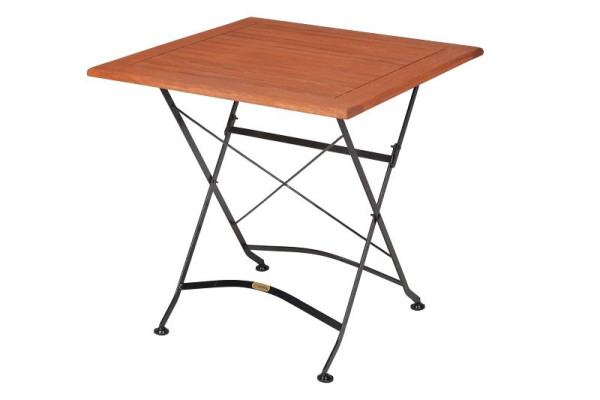 Merxx Schlossgarten Klapptisch, 75 x 75 cm, Flachstahl mit FSC Eukalyptusbelattung, 24256-217