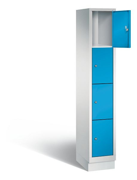 C+P Schließfachschrank Evolo, H1800xB320xT500mm, Farbe: Lichtgrau / Lichtblau, 48020-104 S10001