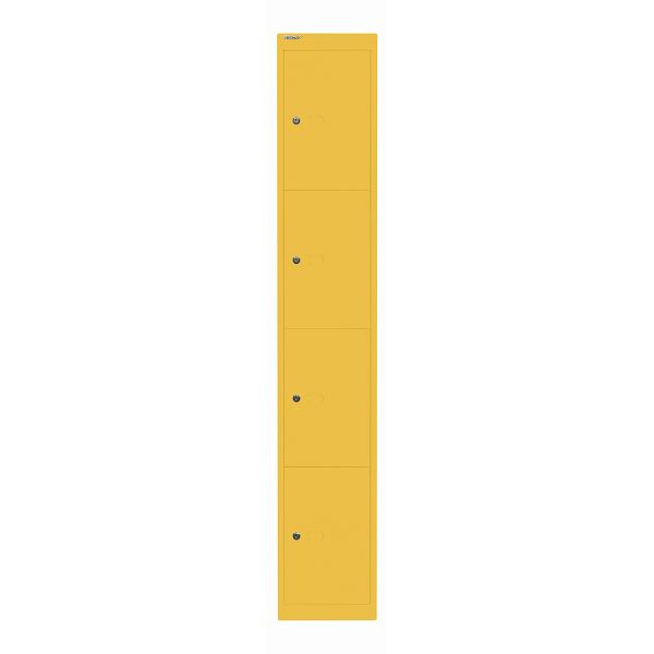 Bisley Schließfachschrank Office, 4 Fächer, Tiefe 457 mm, 642 sunflower, CLK184642