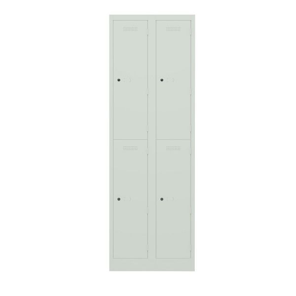 Bisley Garderobenschrank Primary Locker, 2 Abteile mit je 2 Fächern übereinander, 644 portland, PL3050D2644
