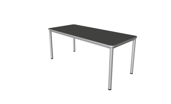 Kerkmann Schreibtisch Prime - B 1800 x T 800 x H 750 mm, 4-Fuß-Gestell in alusilber, anthrazit, 11040713