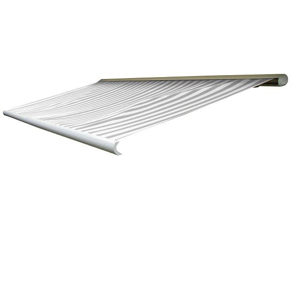 Mendler Ersatz-Bezug für Markise T124, Vollkassette Ersatzbezug Sonnenschutz 5x3m, Acryl grau-weiß, 76551