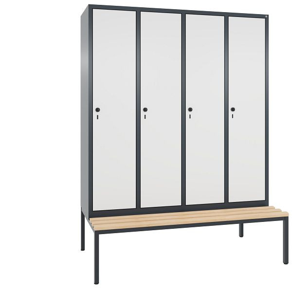 C+P Spind Evolo, 4 Abteile, H2090xB1590xT815 mm, Anthrazit/MDF Weiß, 48050-42 S10566