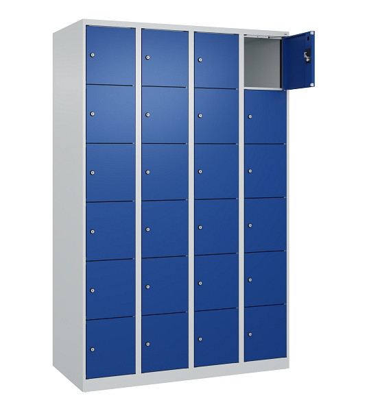 C+P Schließfachschrank Evolo PLUS, 24 Fächer, 1850x1200x500mm, 7035/5010, 049000-406 S10006