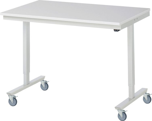 RAU Fahrbarer Arbeitstisch adlatus 150 kg, 1250x800x852-1252mm, M-Platte-22 mm, 08-AT-125-080-M-4LF