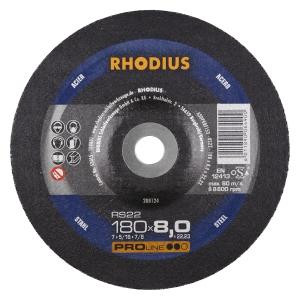 Rhodius PROline RS22 Schruppscheibe, Durchmesser [mm]: 180, Stärke [mm]: 8, Bohrung [mm]: 22.23, VE: 10 Stück, 208124