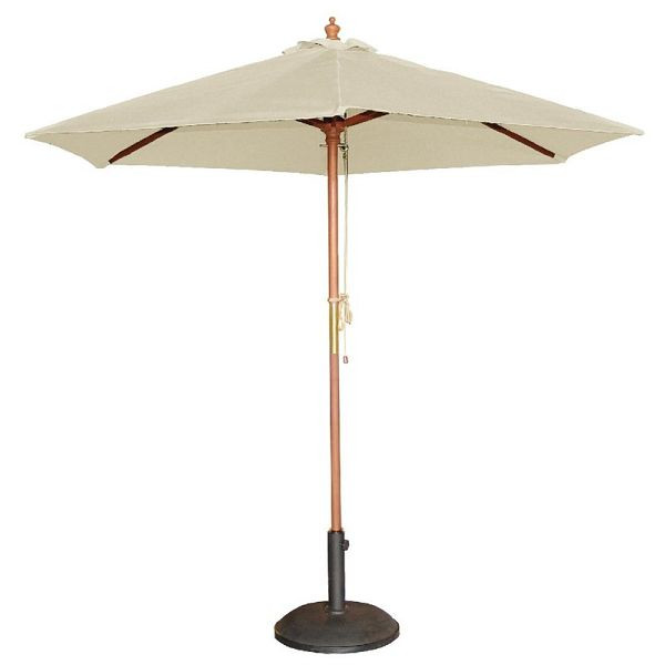 Bolero runder Sonnenschirm creme 3m, Durchmesser 3 m, Flaschenzugsystem, CB516