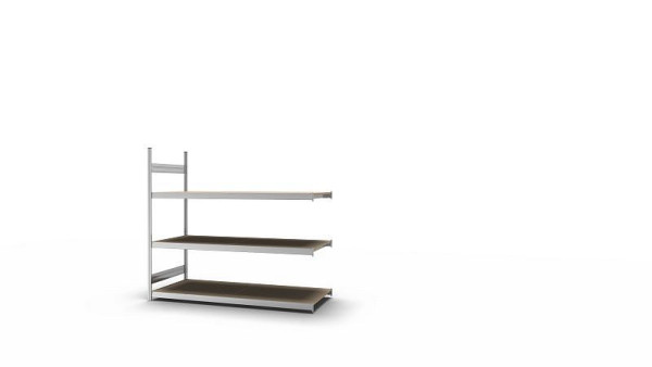 hofe Großfach-Anbauregal, 2000x800x2200 mm, 3 Fachebenen, Spanplatte verzinkt, 350 kg Fachlast, 1200 kg Feldlast, zweiseitige Bedienung, GZA20822S