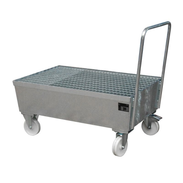 STEIN HGS Fahrbare Auffangwanne AW-F, 3mm Stahlblech, für 200l-Fässer, 225 Liter, ohne Farbe, feuerverzinkt, feuerverzinkt, 2 x 200 Liter Fass, 79204.0012