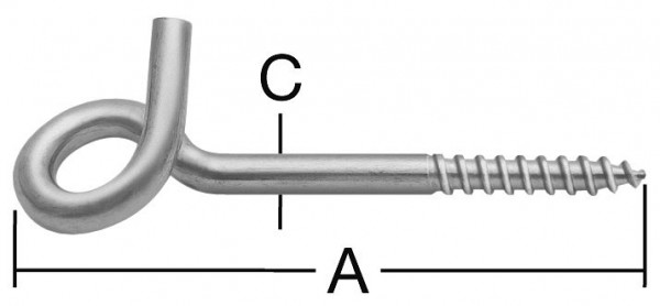 Vormann Deckenhaken Holzgewinde 140 x 8,9 mm, verzinkt, VE: 10 Stück, 007900246AV