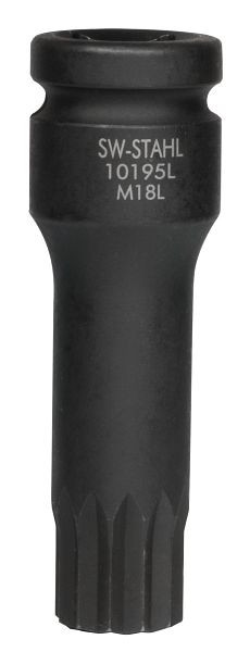 SW-Stahl IMPACT-Schraubendreheinsatz, 1/2", Innenvielzahn, M18 x 75 mm, 10195L-18L