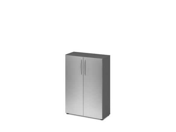 Hammerbacher Schrank 3OH 34, 6cm tief BM Graphit/Silber, V4550/G/S/BM