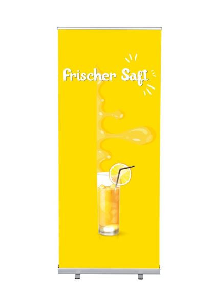 Showdown Displays Roll-Banner Budget 85 Komplettset Frischer Saft Deutsch, RBB085LSFI320
