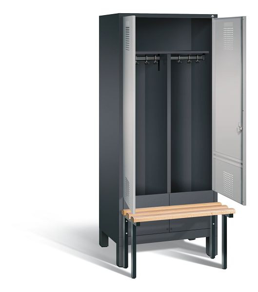 C+P Schwarz-Weiss-Spind Evolo, H1850xB810xT815mm, Farbe: Schwarzgrau / Weißaluminium, 48032-22 S10081