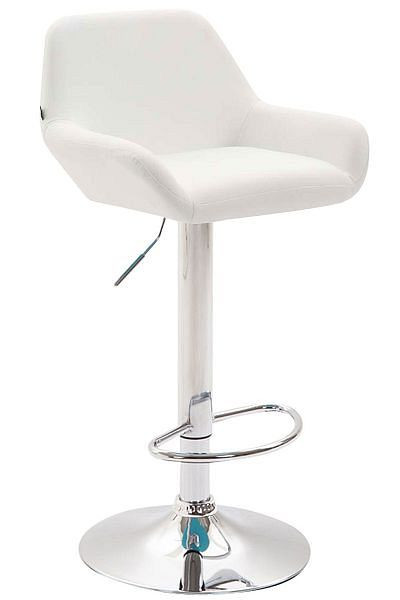CLP Barhocker Braga Kunstleder chrom, weiß, 308996