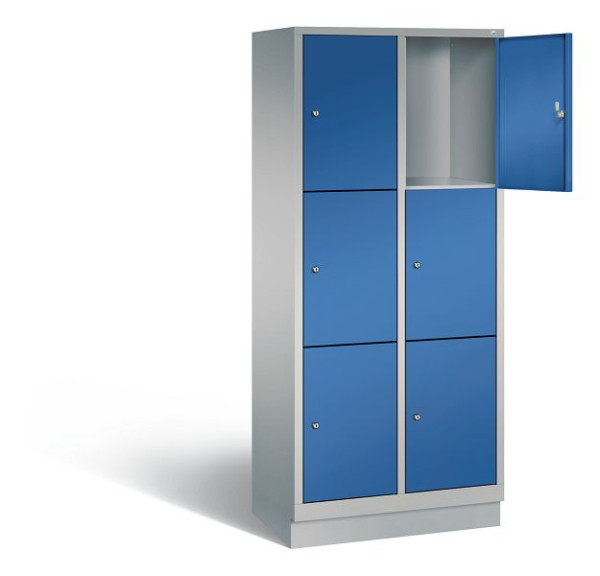 C+P Schließfachschrank Evolo, H1800xB810xT500mm, Farbe: Weißaluminium / Enzianblau, 48020-223 S10206