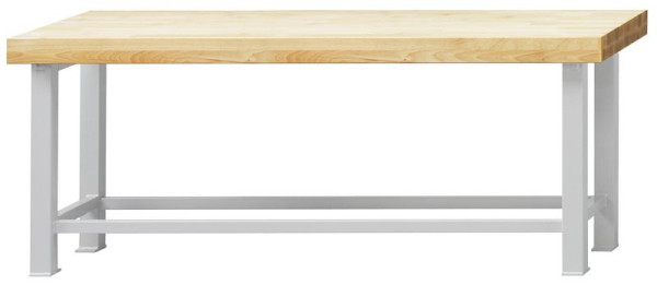 ANKE Werkbänke Arbeitstisch Schwerlast; 2250 x 800 x 900 mm; RAL 7035; Buche-Massiv-Platte 100 mm, 320.151