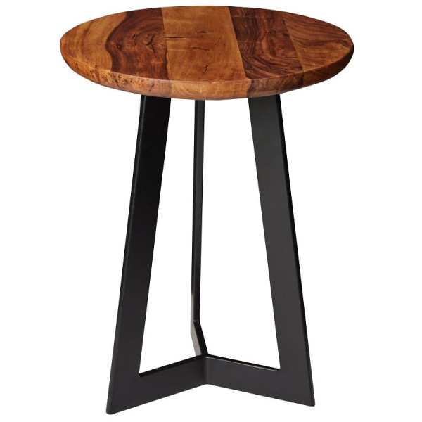 Wohnling Beistelltisch 35 x 45 x 35 cm Sheesham Holz Metall, WL5.664