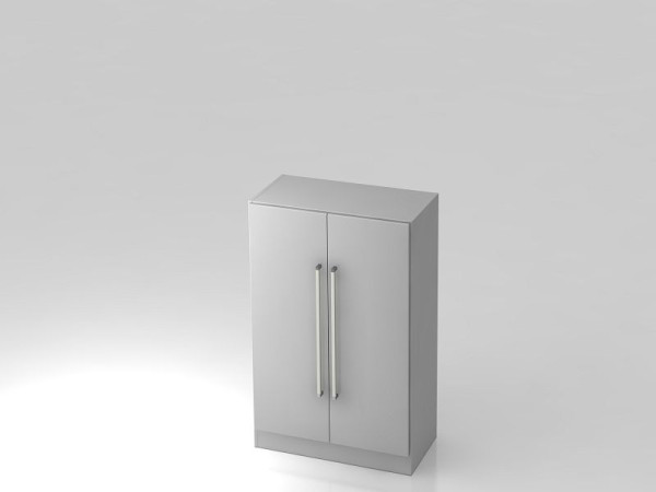 Hammerbacher Schrank 3OH mit Sockelblende Chromgriff Grau/Grau, 80x42x127 cm (BxTxH), V7550/5/5/CE