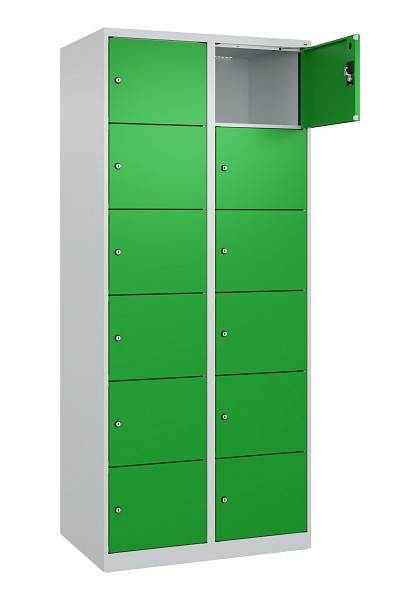 C+P Schließfachschrank Evolo PLUS, 12 Fächer, 1850x800x500mm, 7035/6037, 049000-226 S10011