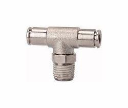 Riegler T-Steckverschraubung, drehbar, Außengewinde konisch mit Gewindebeschichtung, 108931