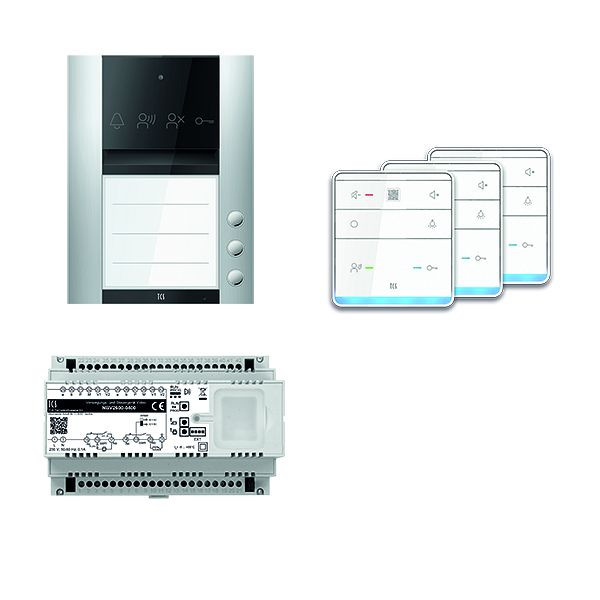TCS Türkontrollsystem audio: pack PRO 3WE Außenstation ASA 3T AP 3x Freisprecher ISW6010 Steuergerät, PAAF031/007