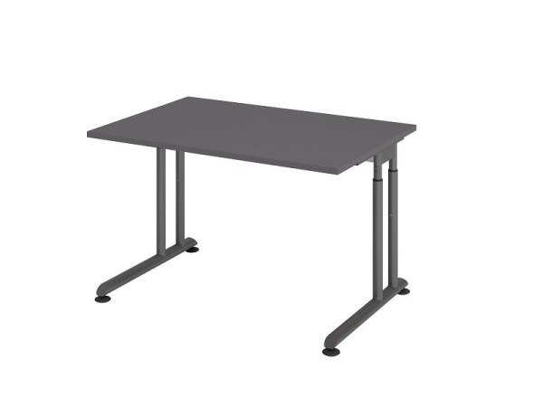 Hammerbacher Schreibtisch C-Fuß 120x80cm Graphit/Graphit, VZS12/G/G