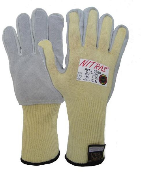 NITRAS Strickhandschuh TAEKI5, Leder, langer Strickbund, Größe: 11, VE: 100 Paar, 6760-11