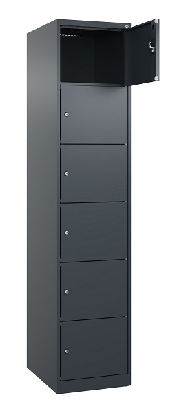 C+P Schließfachschrank Evolo PLUS, 6 Fächer, 1850x400x500mm, 7016/7016, 049000-126 S10016